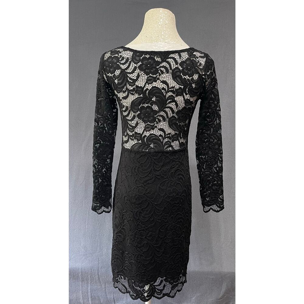 Ambiance black lace bodycon dress sz M timeless‎ chic feminine party sheath